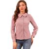 imageAllegra K Womens Button Down Shirt Peter Pan Collar Button Up Long Sleeve Top