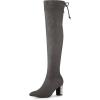 imageAllegra K Womens Chunky Heels Bling Rhinestone Over the Knee High BootsGrey