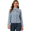 imageAllegra K Womens Denim Coat Jean Button Front Washed Vintage JacketLight Blue