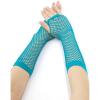 imageAllegra K Womens Fingerless Mesh 1980s Fancy Dress Party Costume Accessories Fishnet Gloves 2 PairsTurquoise