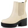 imageAllegra K Womens Platform Chunky Heel Chelsea Ankle Boots Combat Boots