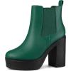 imageAllegra K Womens Platform Chunky High Heels Chelsea Ankle BootsGreen