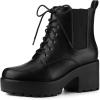 imageAllegra K Womens Platform Lace Up Ankle Boots Chelsea Black Combat Boots  7 M US