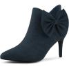 imageAllegra K Womens Pointed Toe Zip Bow Stiletto Heels Ankle BootsNavy Blue