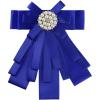 imageAllegra K Womens Pretied Bowknot Beads Bow Tie Elegant Large Ribbon BroochRoyal Blue