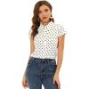 imageAllegra K Womens Vintage Polka Dots Shirt Retro Short Sleeve Button Up TopsWhite