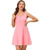 imageAllegra K Womens Wide Strap Scoop Neck ALine Mini Front Zipper Sleeveless DressPink