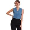 imageAllegra K Womens Work Sleeveless Blouse Business Casual V Neck Tank TopsBlue Gray