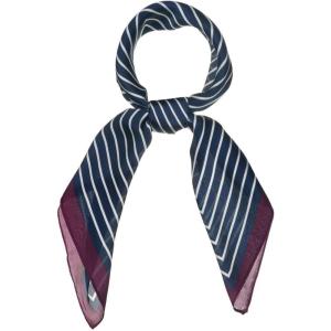 imageAllegra K 70cm Women Stripe Print Square Scarves Kerchief Neck Scarf Neckerchief HeadbandNavy Blue