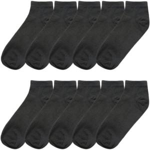 imageAllegra K Athletic Low Cut Ankle SocksStretch Cuffs Soft 10 PairsBlack
