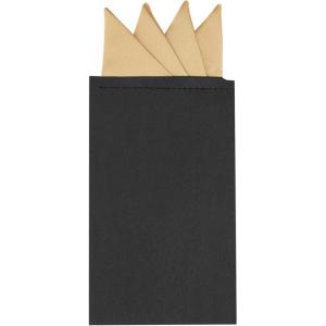 imageAllegra K Mens PreFolded Pocket Squares on Card Solid Triangles Suit HandkerchiefChampagne