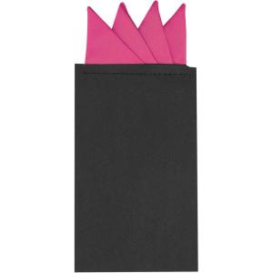 imageAllegra K Mens PreFolded Pocket Squares on Card Solid Triangles Suit HandkerchiefFuchsia