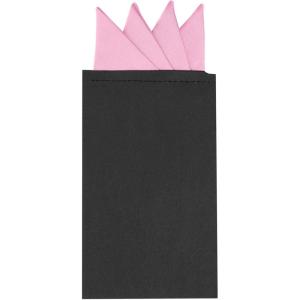 imageAllegra K Mens PreFolded Pocket Squares on Card Solid Triangles Suit HandkerchiefPink