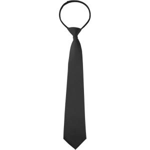 imageAllegra K Mens PreTied Zipper Tie Solid Color Formal Casual Adjustable 8cm Wide TieBlack Long