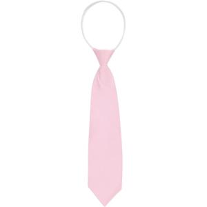 imageAllegra K Mens PreTied Zipper Tie Solid Color Formal Casual Adjustable 8cm Wide TiePink