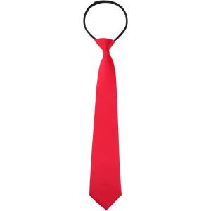 imageAllegra K Mens PreTied Zipper Tie Solid Color Formal Casual Adjustable 8cm Wide TieRed Long