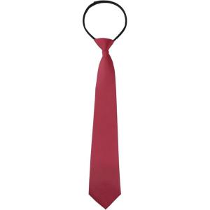 imageAllegra K Mens PreTied Zipper Tie Solid Color Formal Casual Adjustable 8cm Wide TieWine Red Long