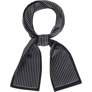 imageAllegra K Skinny Scarves Stripe Neck Wraps for Women Fasion Neckerchief Ribbon HairbandBlack