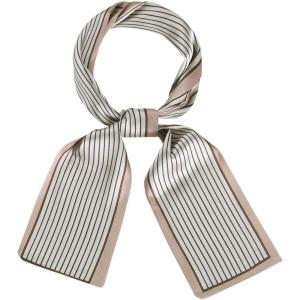 imageAllegra K Skinny Scarves Stripe Neck Wraps for Women Fasion Neckerchief Ribbon HairbandChampaign Gold