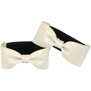 imageAllegra K Women Ankle Straps Leather Bowknot Detachable Elastic Shoe Strap Band for HeelsApricot