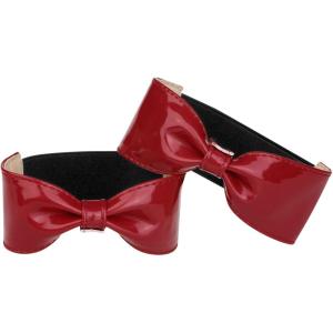 imageAllegra K Women Ankle Straps Leather Bowknot Detachable Elastic Shoe Strap Band for HeelsRed