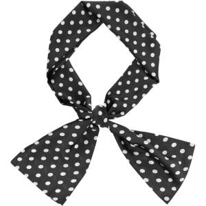 imageAllegra K Women Retro Polka Dots Skinny Scarf Neck Scarves Wrap Long Neckerchief Hair BandBlack