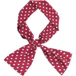 imageAllegra K Women Retro Polka Dots Skinny Scarf Neck Scarves Wrap Long Neckerchief Hair BandRed