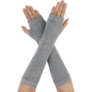 imageAllegra K Womens Arm Warmers Winter Knitted Elbow Long Cosplay Costume Fingerless GlovesLight Gray