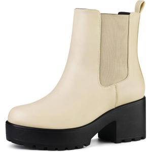 imageAllegra K Womens Platform Chunky Heel Chelsea Ankle Boots Combat Boots