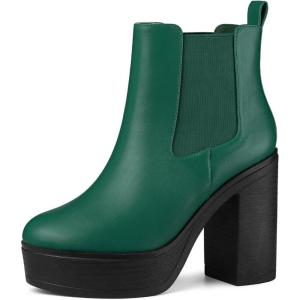 imageAllegra K Womens Platform Chunky High Heels Chelsea Ankle BootsGreen
