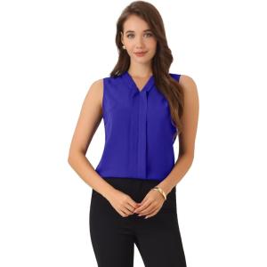 imageAllegra K Womens Work Sleeveless Blouse Business Casual V Neck Tank TopsRoyal Blue