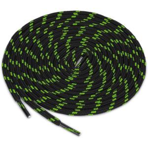 imageuxcell 3 Pairs Core Nonslip Wearresistant Round Boot Laces Shoelaces for Hiking Walking Outdoor ShoesBlack Green