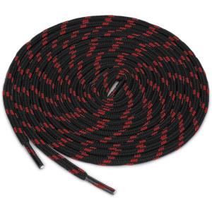imageuxcell 3 Pairs Core Nonslip Wearresistant Round Boot Laces Shoelaces for Hiking Walking Outdoor ShoesBlack Red