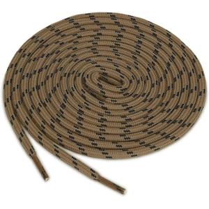 imageuxcell 3 Pairs Core Nonslip Wearresistant Round Boot Laces Shoelaces for Hiking Walking Outdoor ShoesLight Brown Black