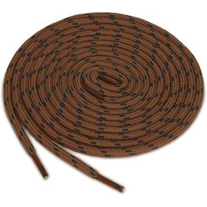 imageuxcell 3 Pairs Core Nonslip Wearresistant Round Boot Laces Shoelaces for Hiking Walking Outdoor ShoesRed Brown Black