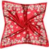 imageAllegra K 2Pcs 50cm Women Satin Floral Polka Dots Striped Print Square Kerchief Neck ScarfRed Floralred Floral
