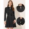 imageAllegra K Aline Dress for Womens Elegant Satin Keyhole Tie Waist Dress for WorkBlack