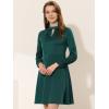 imageAllegra K Aline Dress for Womens Elegant Satin Keyhole Tie Waist Dress for WorkDark Green