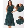 imageAllegra K Casual Chiffon Midi Dress for Women Halloween Sleeveless Smocked Waist Gilding Metallic Stars Party DressesDark Green