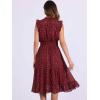 imageAllegra K Casual Chiffon Midi Dress for Women Halloween Sleeveless Smocked Waist Gilding Metallic Stars Party DressesDark Red