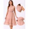 imageAllegra K Casual Chiffon Midi Dress for Women Halloween Sleeveless Smocked Waist Gilding Metallic Stars Party DressesDusty Pink