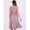 imageAllegra K Casual Chiffon Midi Dress for Women Halloween Sleeveless Smocked Waist Gilding Metallic Stars Party DressesGrey Pink