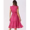 imageAllegra K Casual Chiffon Midi Dress for Women Halloween Sleeveless Smocked Waist Gilding Metallic Stars Party DressesHot Pink