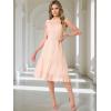 imageAllegra K Casual Chiffon Midi Dress for Women Halloween Sleeveless Smocked Waist Gilding Metallic Stars Party DressesLight Pink Apricot