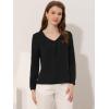 imageAllegra K Chiffon Blouse for Womens V Neck Long Sleeve Business Causal ShirtBlack