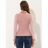 imageAllegra K Mesh Insert Tops for Womens Long Sleeves Point Collar Work BlousePink