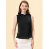 imageAllegra K Office Blouse for Womens 2024 Sleeveless Mock Neck Ruffles Elegant Satin Work TopsBlack