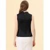 imageAllegra K Office Blouse for Womens 2024 Sleeveless Mock Neck Ruffles Elegant Satin Work TopsBlack