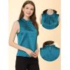 imageAllegra K Office Blouse for Womens 2024 Sleeveless Mock Neck Ruffles Elegant Satin Work TopsDeep Green
