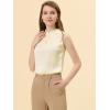 imageAllegra K Office Blouse for Womens 2024 Sleeveless Mock Neck Ruffles Elegant Satin Work TopsWhite